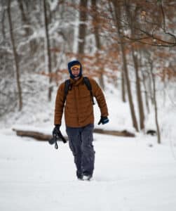 Photographer Dan Worley photographing wildlife and nature during a winter nature photography meetup