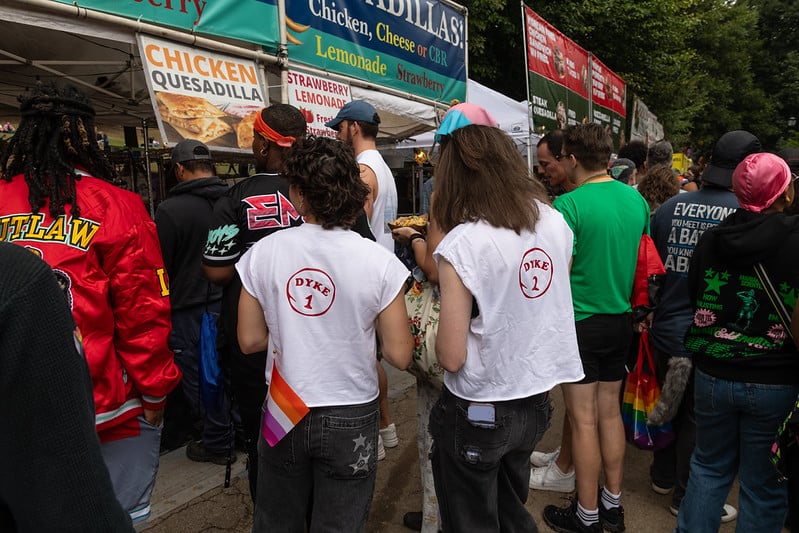 Standing in line for food at Atlanta Pride