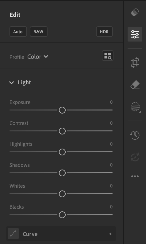 Beginner Lightroom Tips, the edits panel